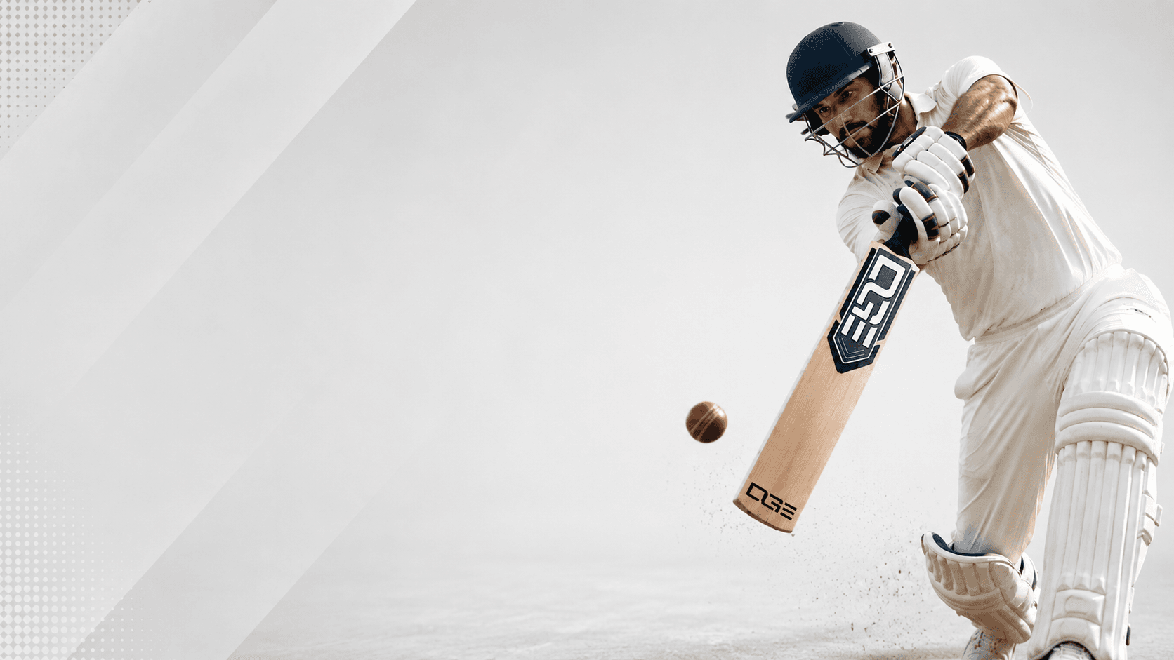 A Daksh Global Exports batsman playing a powerful cover drive